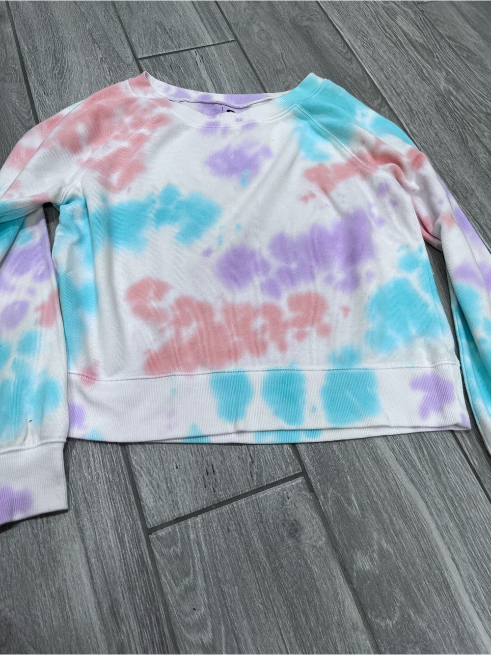 SO Pastel Tie-Dye Crewneck Sweatshirt - Pink, Purple, Blue